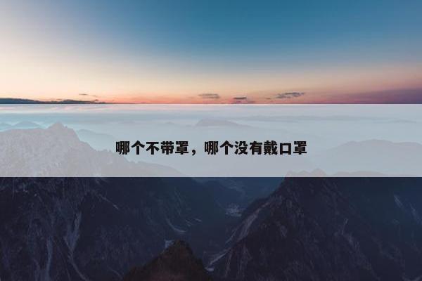哪个不带罩，哪个没有戴口罩