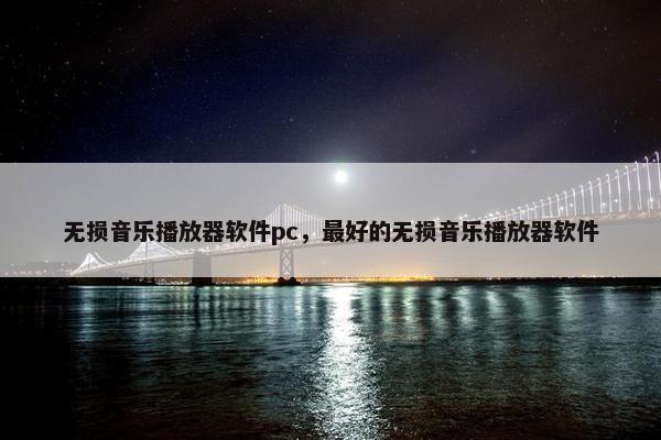 无损音乐播放器软件pc，最好的无损音乐播放器软件
