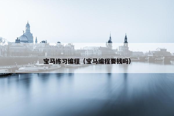 宝马练习编程（宝马编程要钱吗）