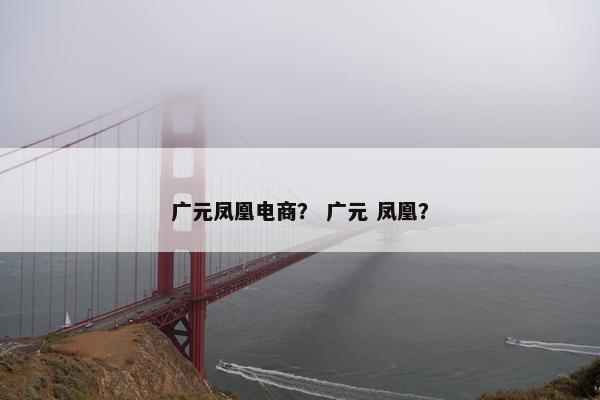 广元凤凰电商？ 广元 凤凰？
