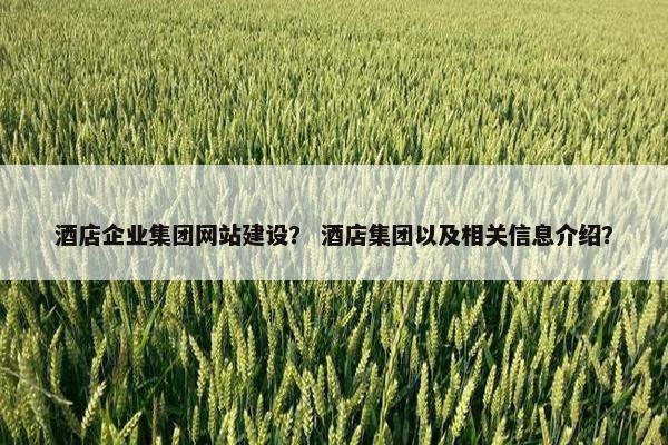酒店企业集团网站建设？ 酒店集团以及相关信息介绍？