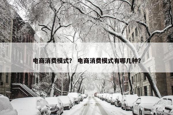 电商消费模式？ 电商消费模式有哪几种？