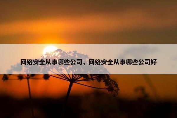 网络安全从事哪些公司，网络安全从事哪些公司好