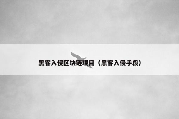 黑客入侵区块链项目（黑客入侵手段）