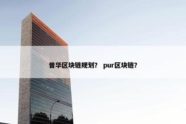 普华区块链规划？ pur区块链？