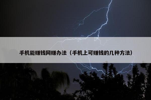 手机能赚钱网赚办法（手机上可赚钱的几种方法）