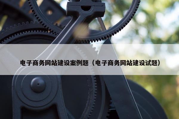 电子商务网站建设案例题（电子商务网站建设试题）