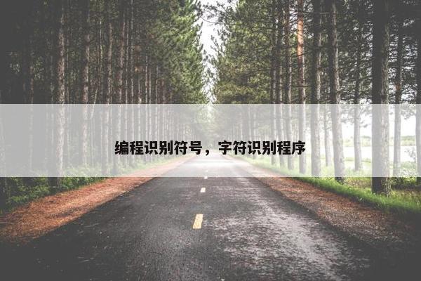 编程识别符号，字符识别程序