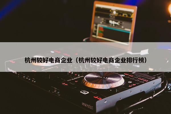 杭州较好电商企业（杭州较好电商企业排行榜）