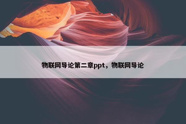 物联网导论第二章ppt，物联网导论
