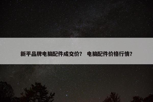 新平品牌电脑配件成交价？ 电脑配件价格行情？