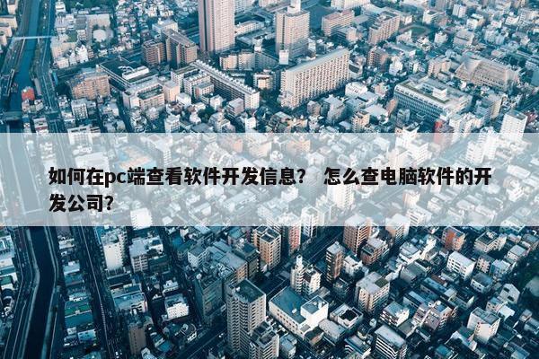 如何在pc端查看软件开发信息？ 怎么查电脑软件的开发公司？