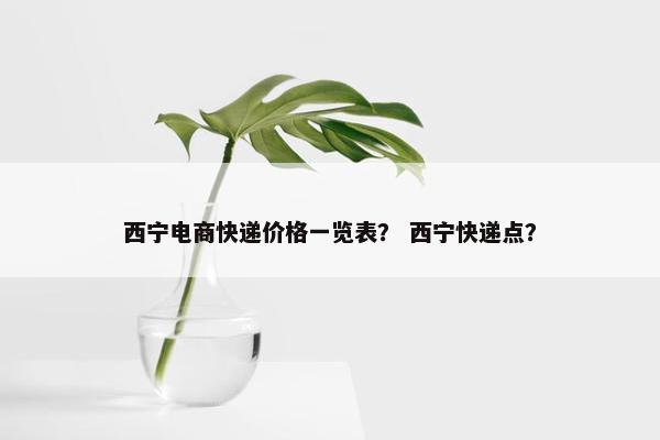 西宁电商快递价格一览表？ 西宁快递点？