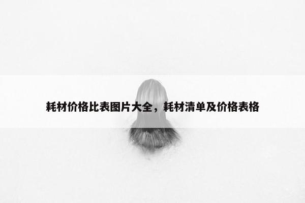 耗材价格比表图片大全，耗材清单及价格表格