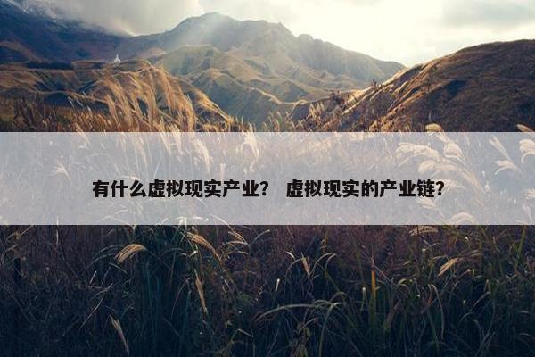 有什么虚拟现实产业？ 虚拟现实的产业链？