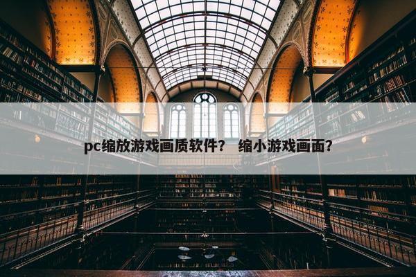 pc缩放游戏画质软件？ 缩小游戏画面？