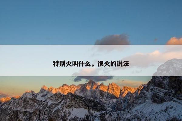 特别火叫什么，很火的说法