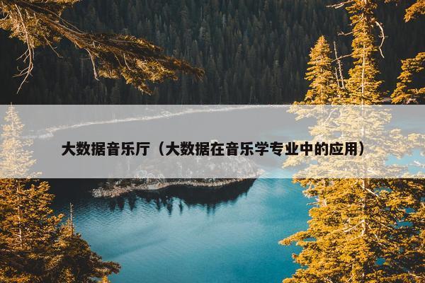 大数据音乐厅（大数据在音乐学专业中的应用）