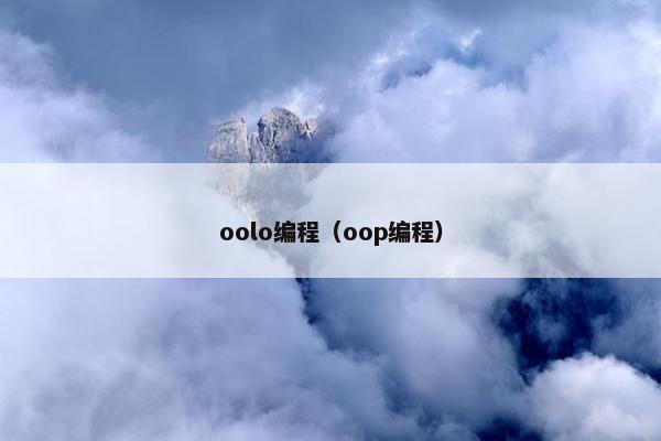 oolo编程（oop编程）
