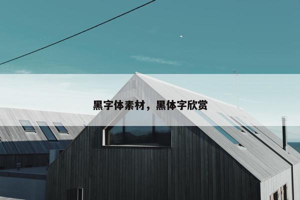 黑字体素材，黑体字欣赏