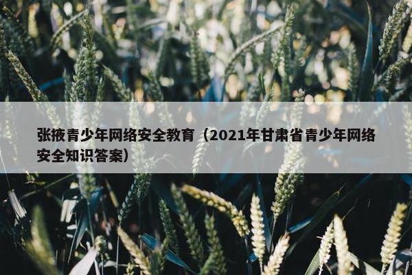 张掖青少年网络安全教育（2021年甘肃省青少年网络安全知识答案）