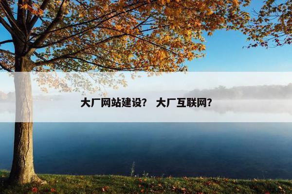 大厂网站建设？ 大厂互联网？