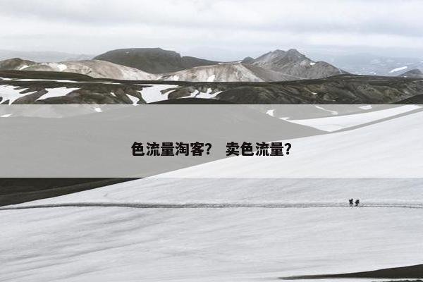 色流量淘客？ 卖色流量？