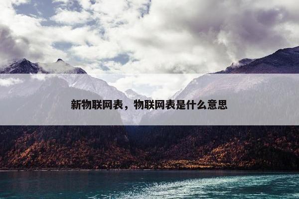 新物联网表，物联网表是什么意思
