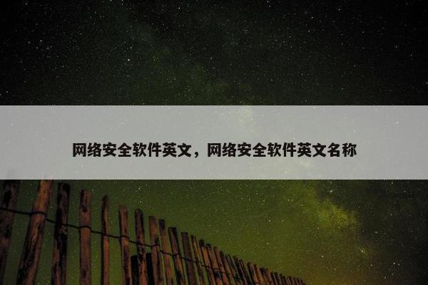 网络安全软件英文，网络安全软件英文名称