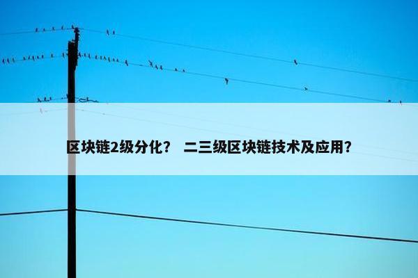 区块链2级分化？ 二三级区块链技术及应用？