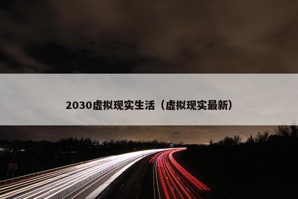 2030虚拟现实生活（虚拟现实最新）
