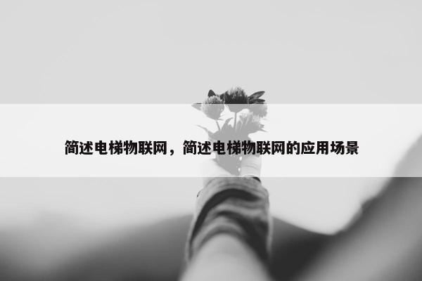 简述电梯物联网，简述电梯物联网的应用场景