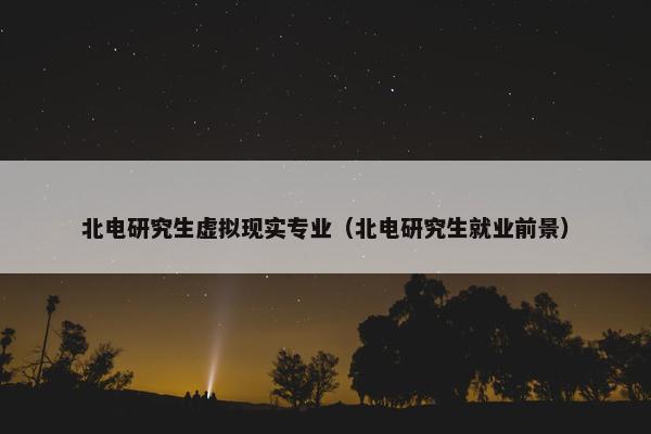 北电研究生虚拟现实专业（北电研究生就业前景）