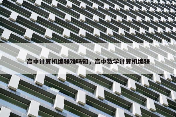 高中计算机编程难吗知，高中数学计算机编程