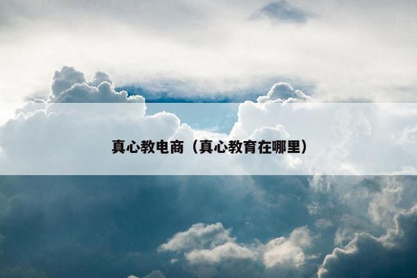 真心教电商（真心教育在哪里）