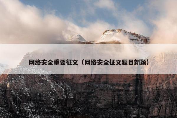 网络安全重要征文（网络安全征文题目新颖）