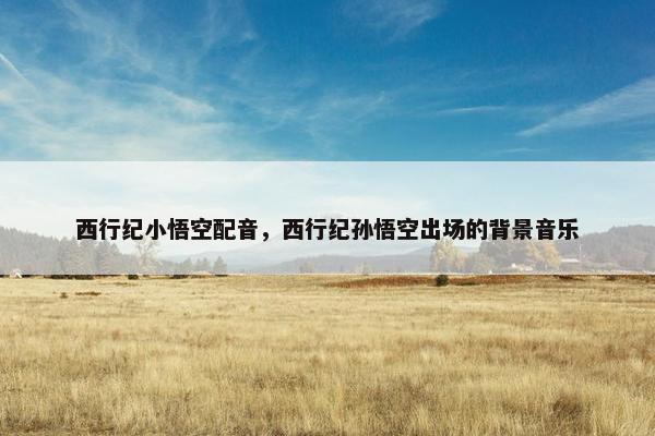 西行纪小悟空配音，西行纪孙悟空出场的背景音乐