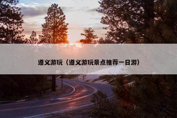 遵义游玩（遵义游玩景点推荐一日游）