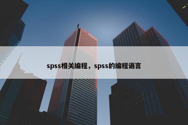 spss相关编程，spss的编程语言