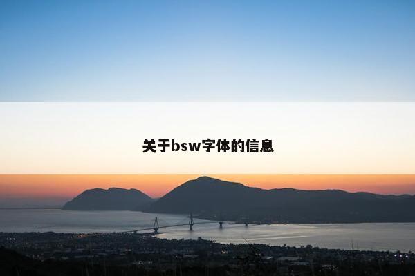 关于bsw字体的信息