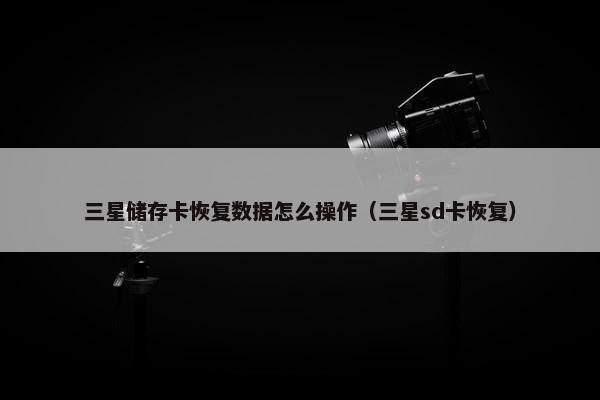 三星储存卡恢复数据怎么操作（三星sd卡恢复）