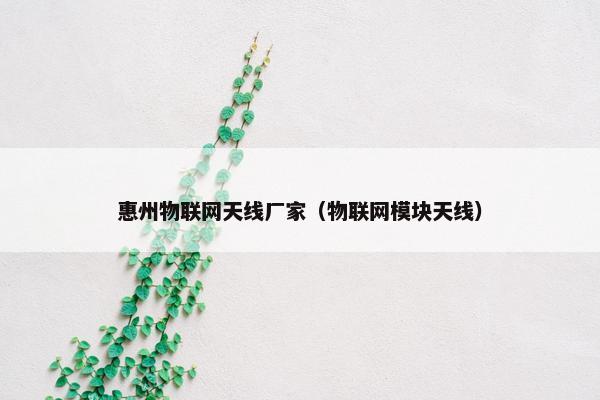 惠州物联网天线厂家（物联网模块天线）