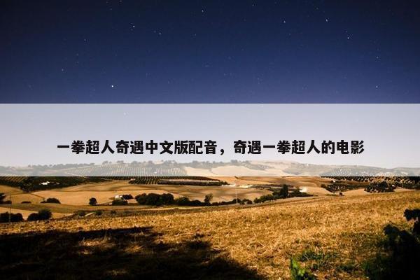 一拳超人奇遇中文版配音，奇遇一拳超人的电影