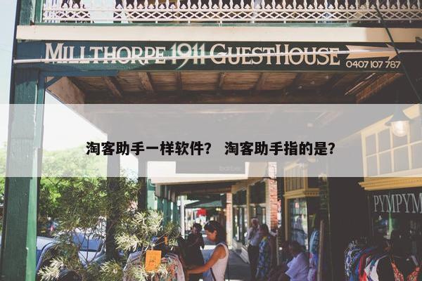 淘客助手一样软件？ 淘客助手指的是？