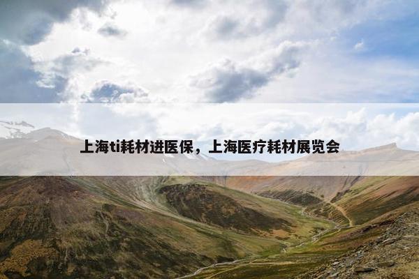 上海ti耗材进医保，上海医疗耗材展览会
