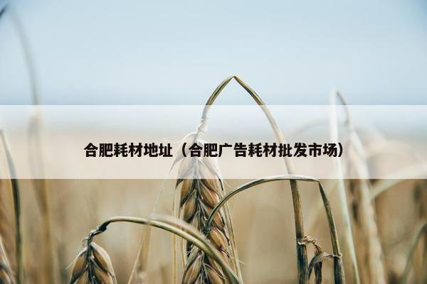 合肥耗材地址（合肥广告耗材批发市场）