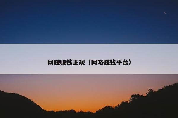 网赚赚钱正规（网咯赚钱平台）
