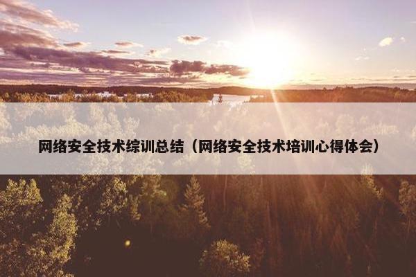 网络安全技术综训总结（网络安全技术培训心得体会）