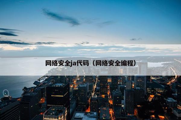 网络安全ja代码（网络安全编程）