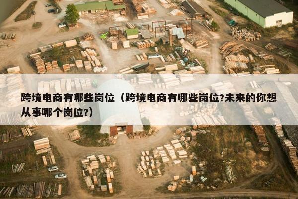 跨境电商有哪些岗位（跨境电商有哪些岗位?未来的你想从事哪个岗位?）
